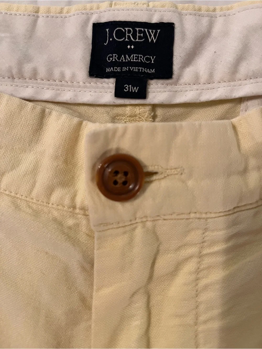 J. Crew Men's Light Butter Yellow Flat Front Chino Shorts